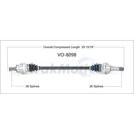 Surtrack Axle New Cv Axle Shaft, Vo-8098 VO-8098